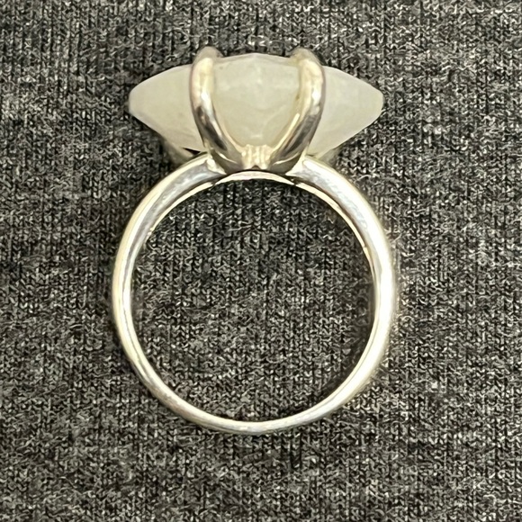Statement Moonstone Ring, Trillion Cut Stone in Sterling Silver - Picture 11 of 15